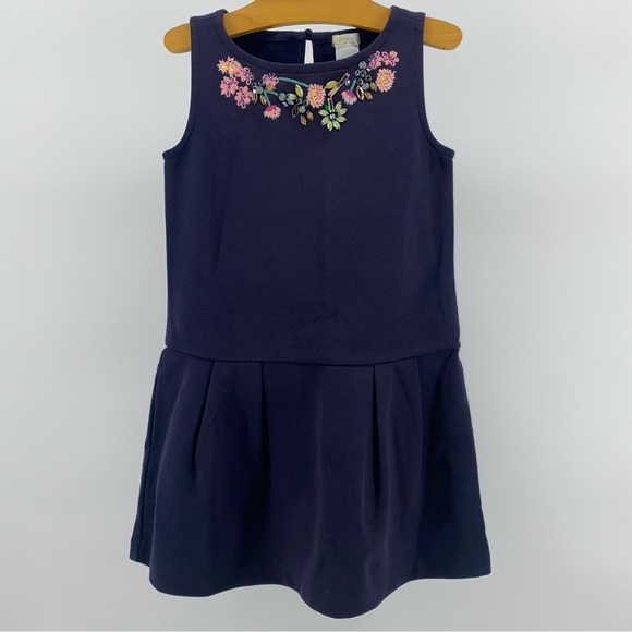 J. Crew Crewcuts Navy Jumper Dress - Embroidered Jewels - Size 6 - Like New! - Picture 1 of 3